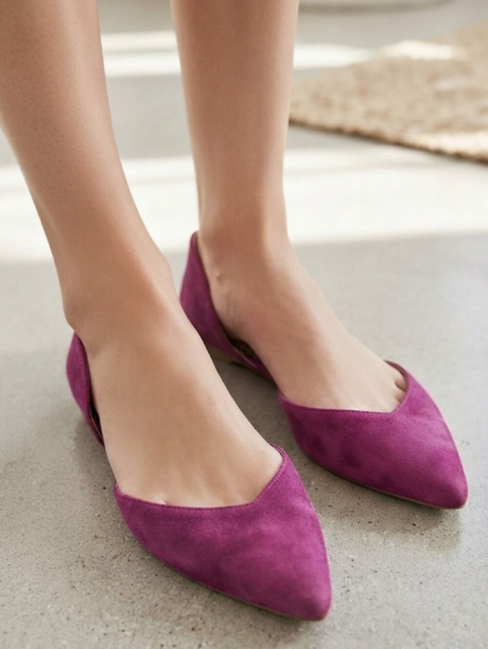 Sam Edelman Rodney Fuchsia Suede d'Orsay Pointed Toe Flat Women's Size 9.5M